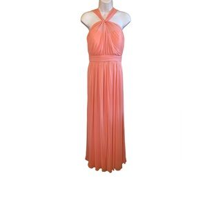 Alfred Sung Women's‎ Apricot(Peach) Formal Halter Dress-Size 6